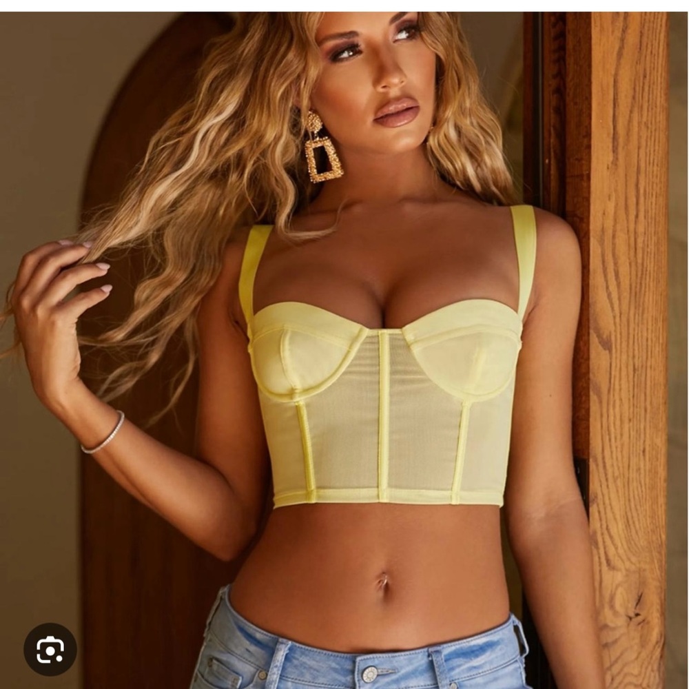 Yellow Bustier Crop Top